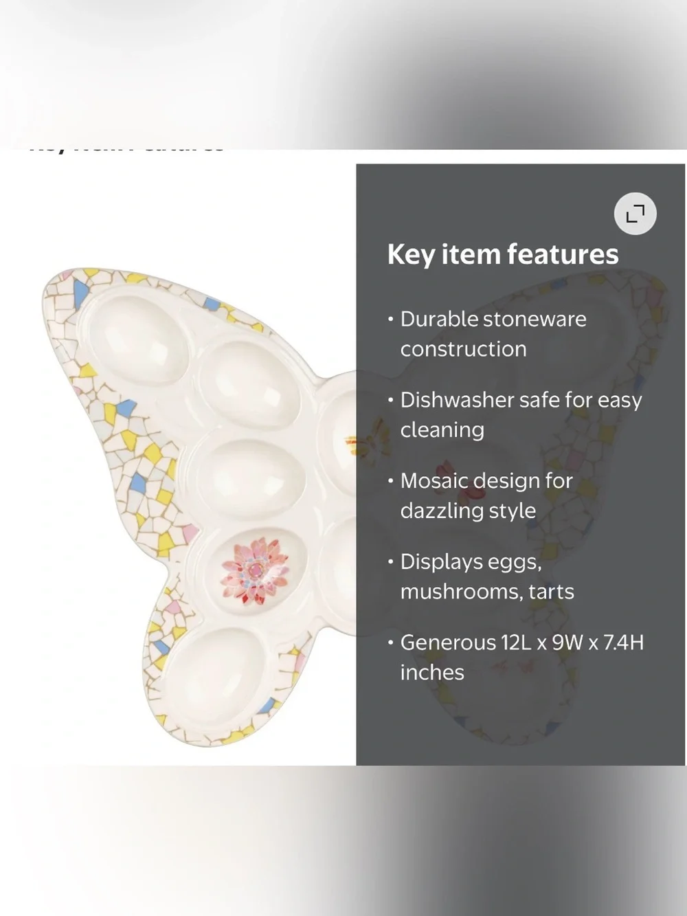 NWT DOLLY PARTON Butterfly and floral Deviled Egg Tray